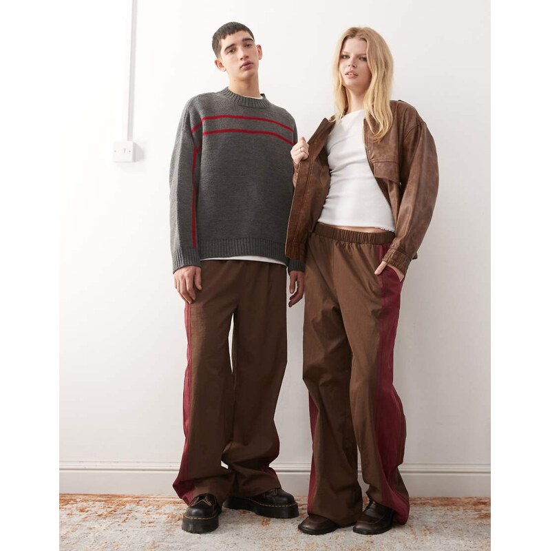 Reclaimed Vintage unisex tailored pull on trousers with side