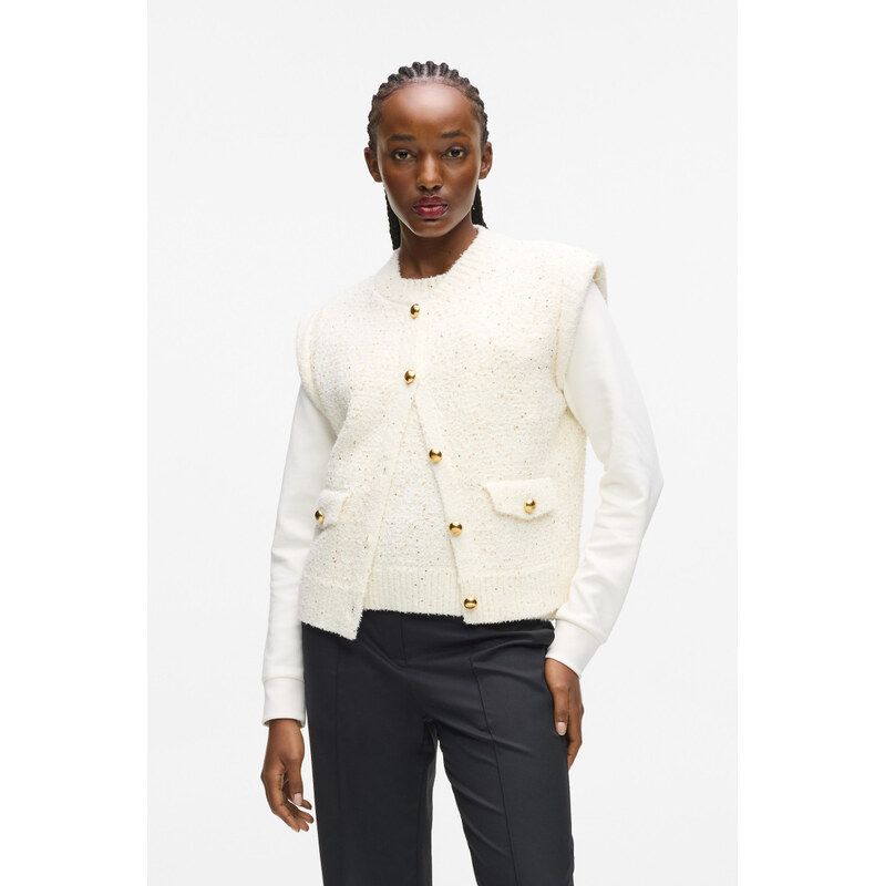 VESTA KARL LAGERFELD BOUCLE KNIT VEST