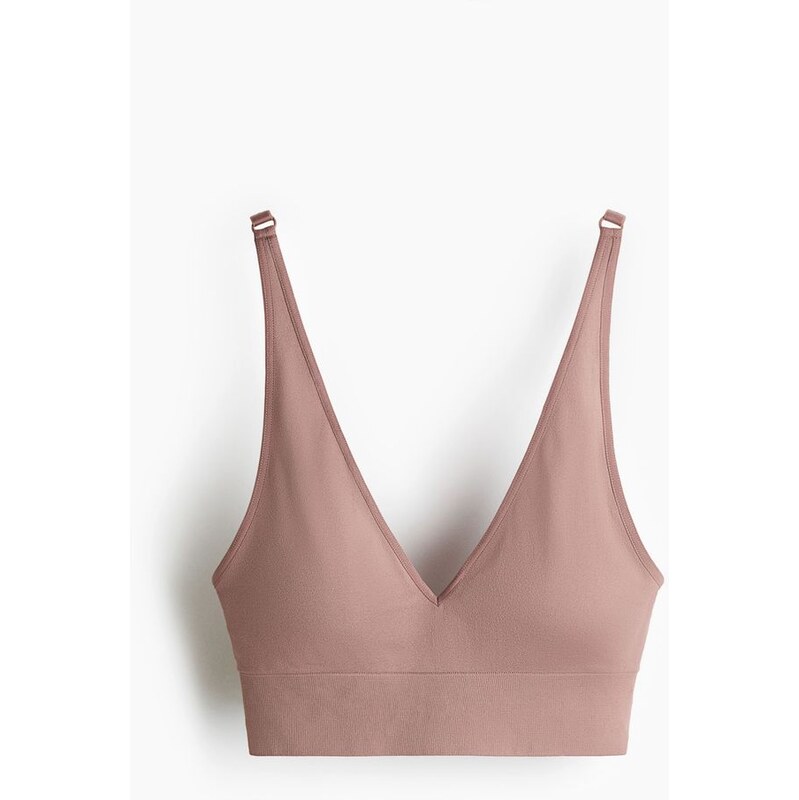 H&M - Bezešvá měkká vyztužená podprsenka - růžová 112305218