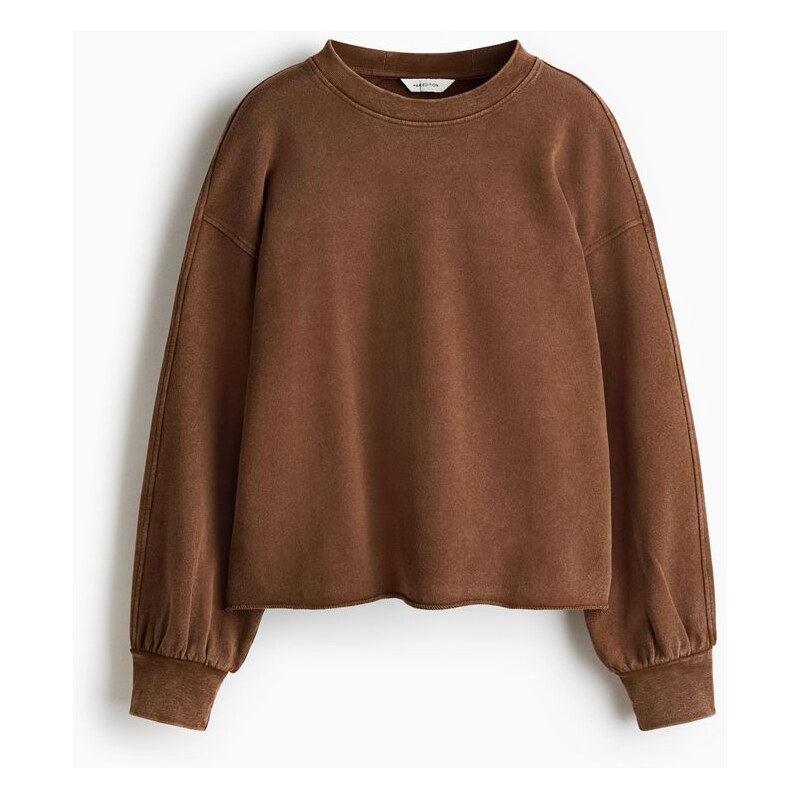 H&M - Mikinas efektem seprání - Hnědá