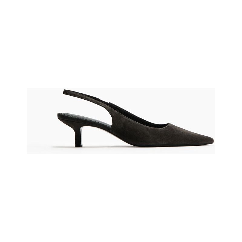 H&M - Špičaté semišové střevíčky - zelená 112305350