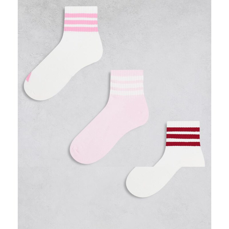 adidas performance adidas Training ankle socks in pink red white