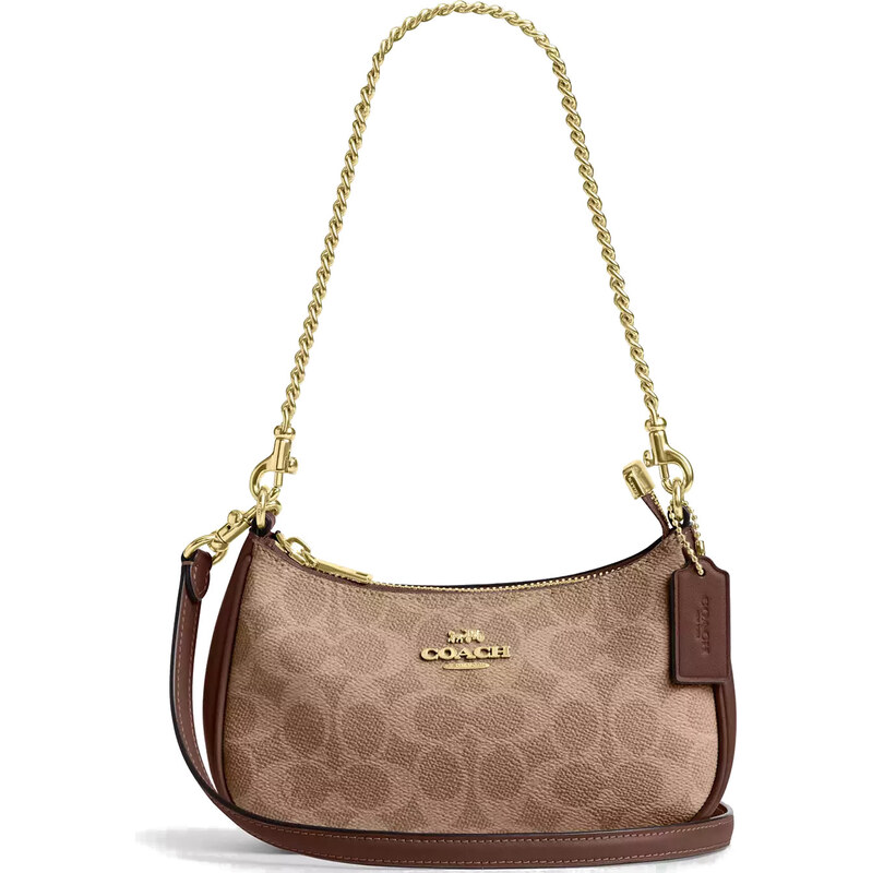 COACH Kabelka Teri Mini Crossbody Bag In Signature Canvas Gold