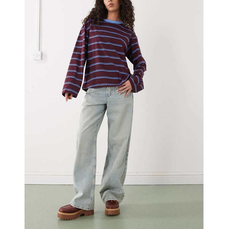 Noisy May Adriana mid waist baggy jeans in light blue