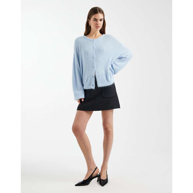 Pieces knitted cardigan in sky blue melange 115591512