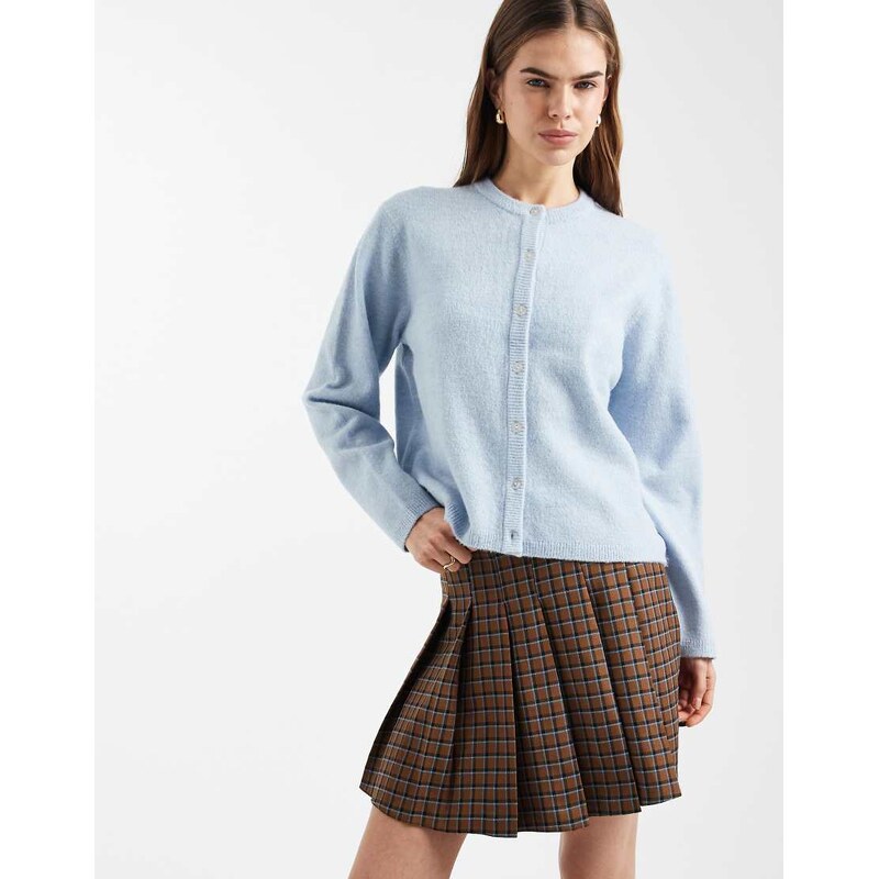 ONLY boxy knitted cardigan in light blue