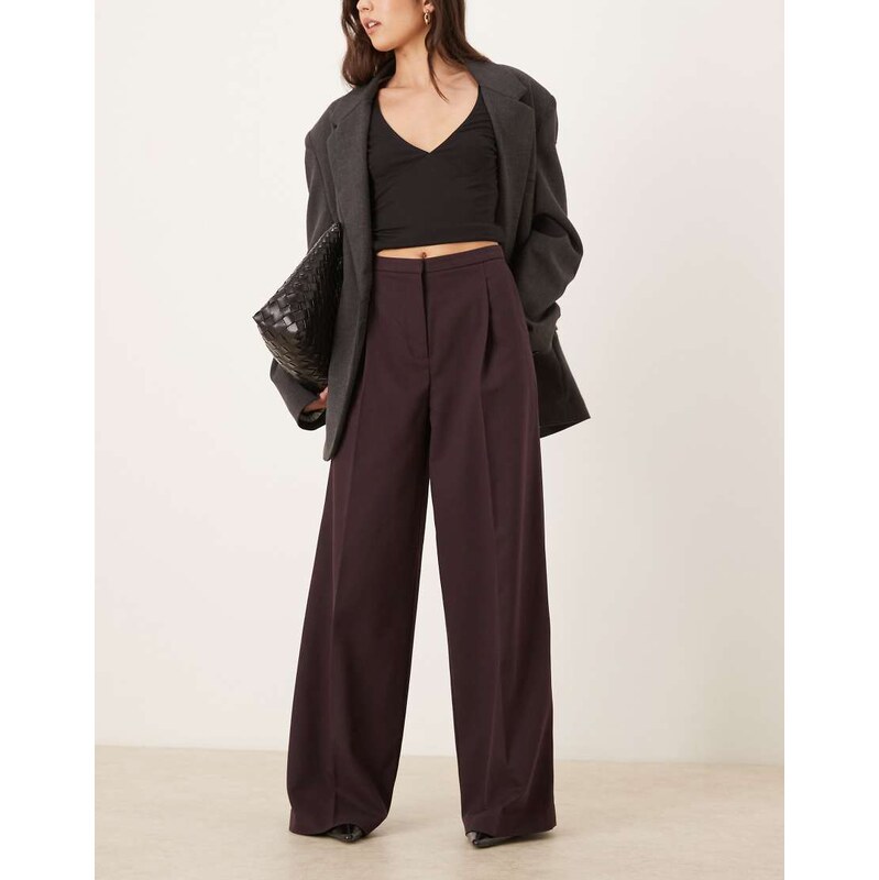 Mango seam front tailored trouser in fig