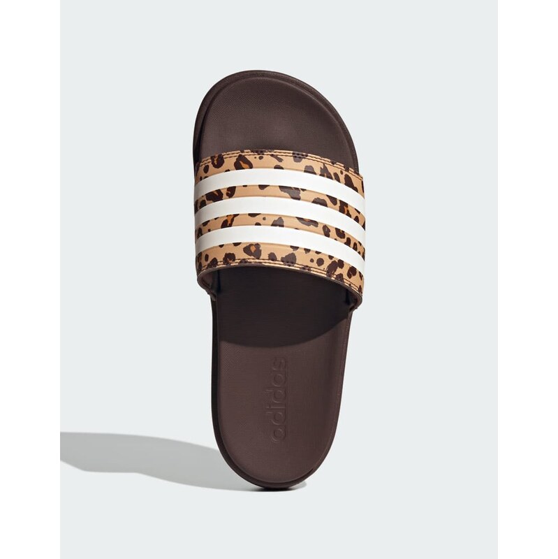 adidas performance Adilette platform slides in shadow brown / cloud 115495676