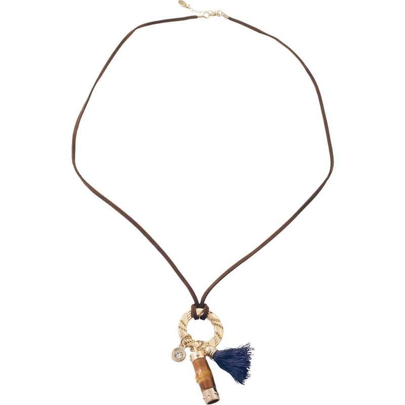 Esprit suede and bamboo necklace