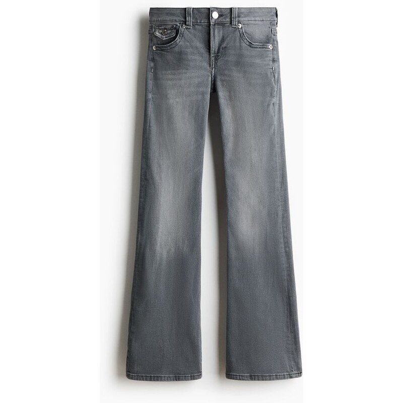 H&M - Flared Low Jeans - Šedý Denim