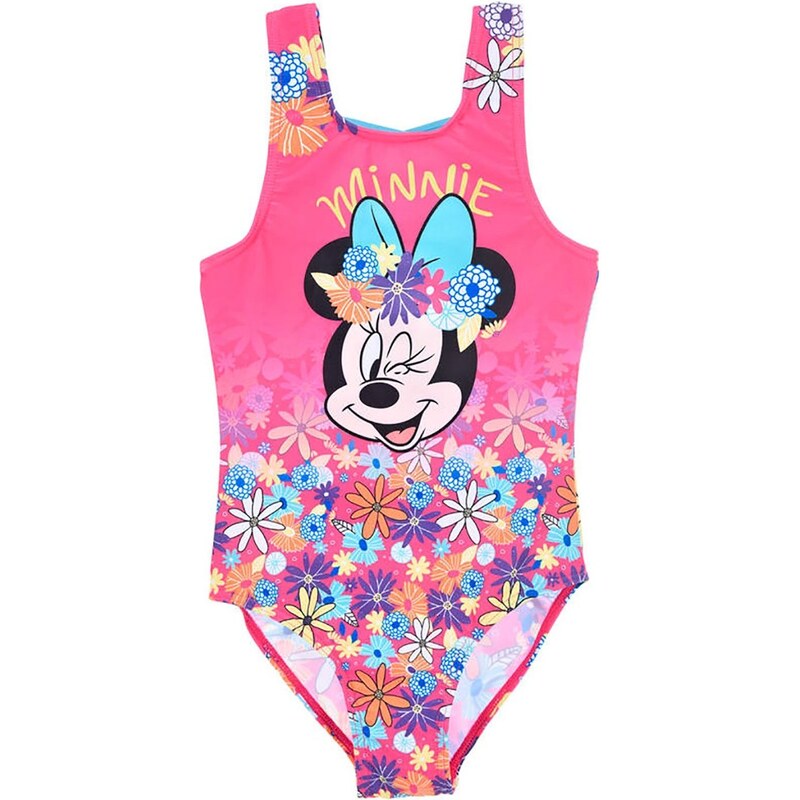 SunCity Dívčí jednodílné květované plavky Minnie Mouse