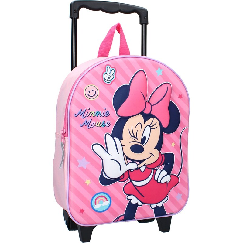 Vadobag Dětský cestovní 3D kufr na kolečkách Minnie Mouse