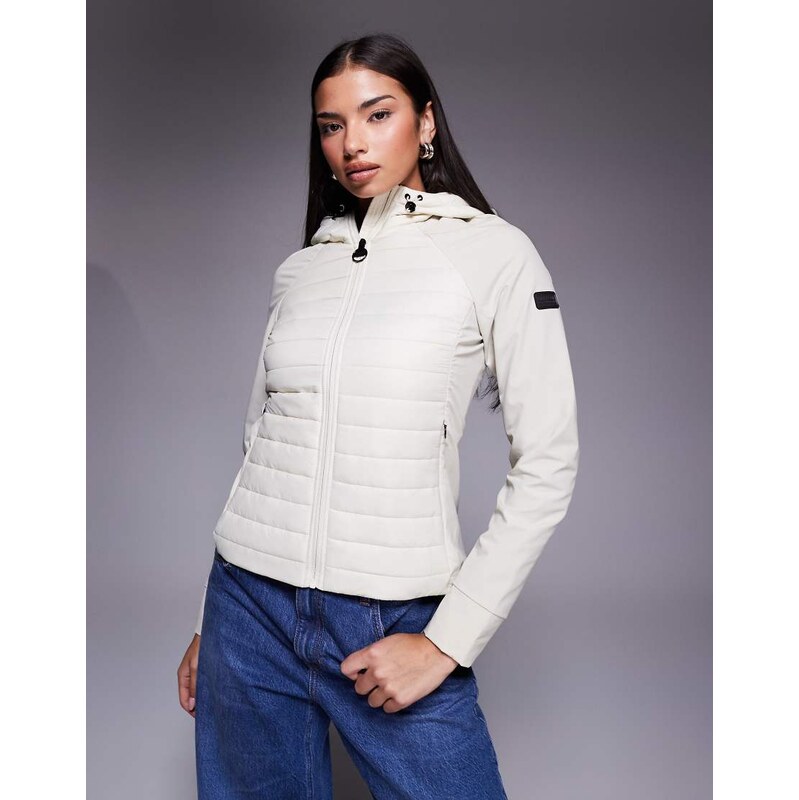 Barbour International valentina quilted sweat in bone white 112543986
