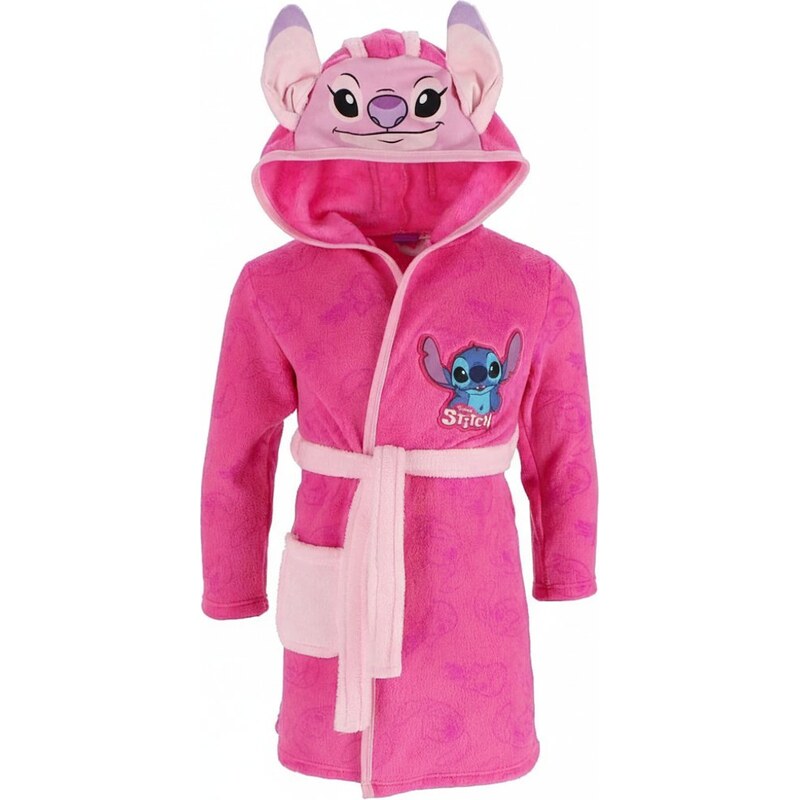 DIFUZED Dívčí coral fleece župan s kapucí Lilo & Stitch - Angel