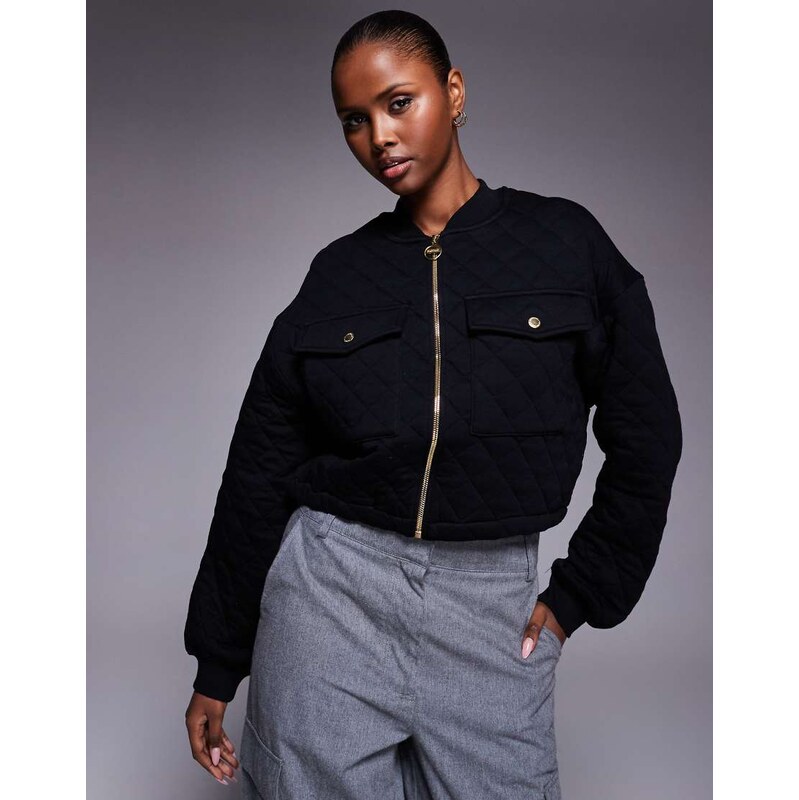 Barbour International katya sweat bomber in black 112543996