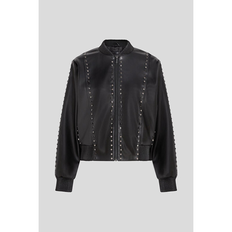 BUNDA KARL LAGERFELD STUD FAUX LEATHER BOMBER 112311563