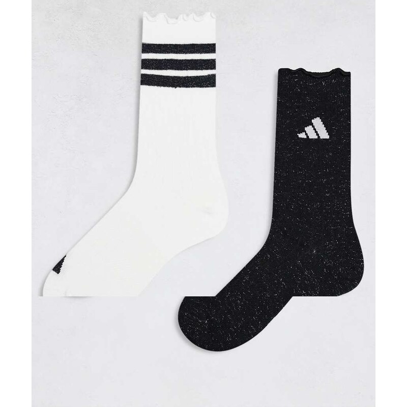 adidas performance adidas Training crew socks with frill in white and 112317829