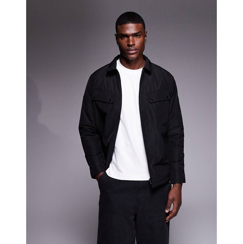 Barbour International padded ariel shirt jacket in black 112544063