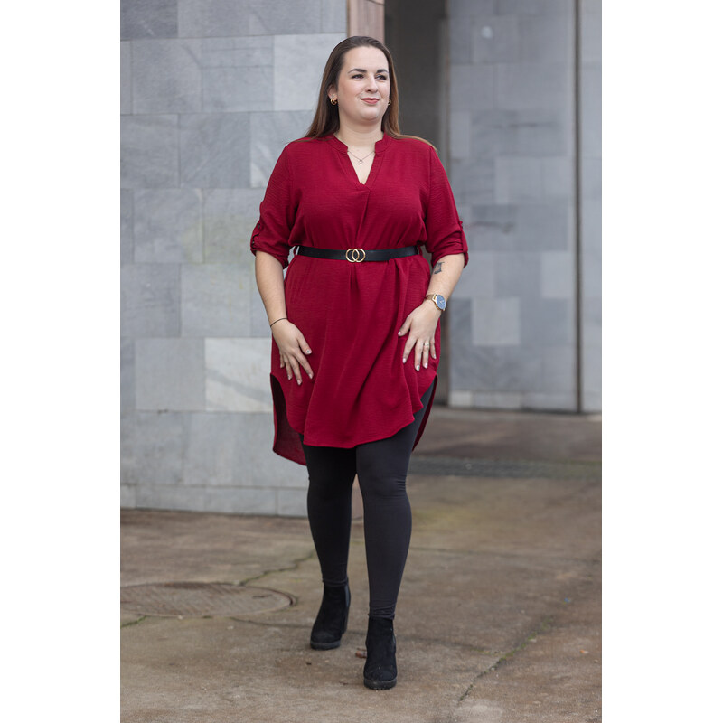 Italy fashion Košile LEJLA Barva: Vínová, Velikost: UNI: L-3XL