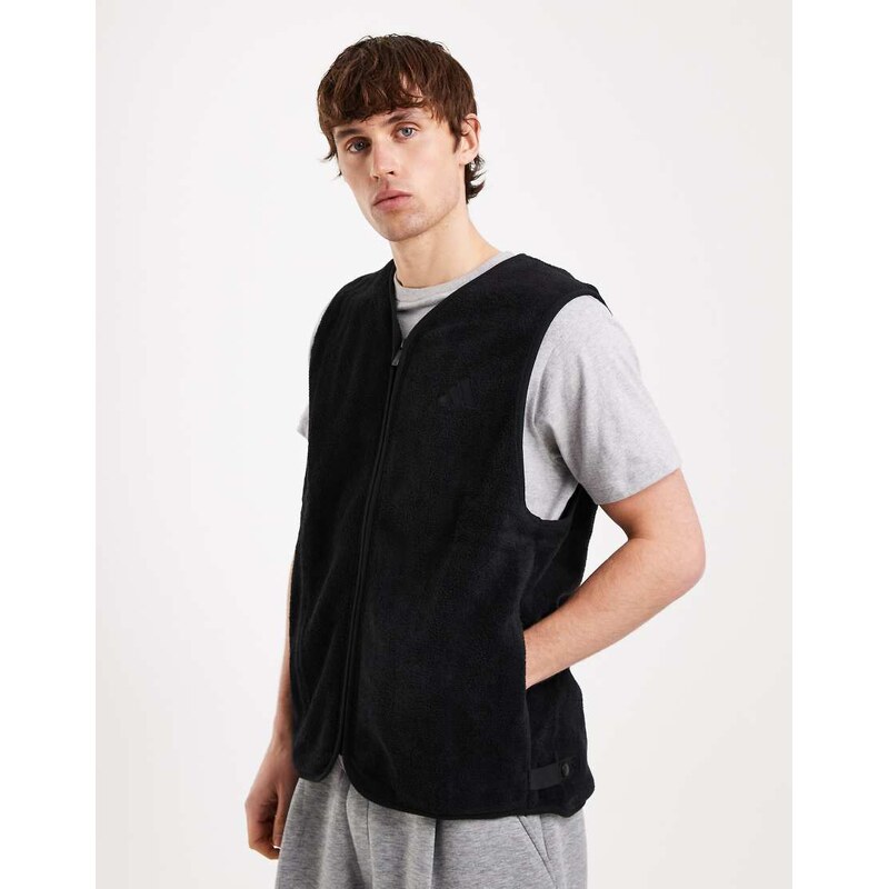 adidas Originals adidas Sportswear Sharp zip vest in black