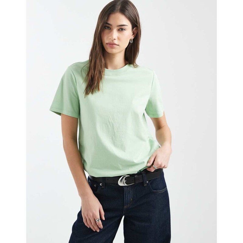 Pieces boxy t-shirt in apple green