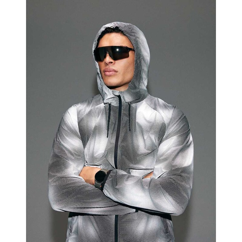 4505 Premium zip up hooded water repellent running jacket with