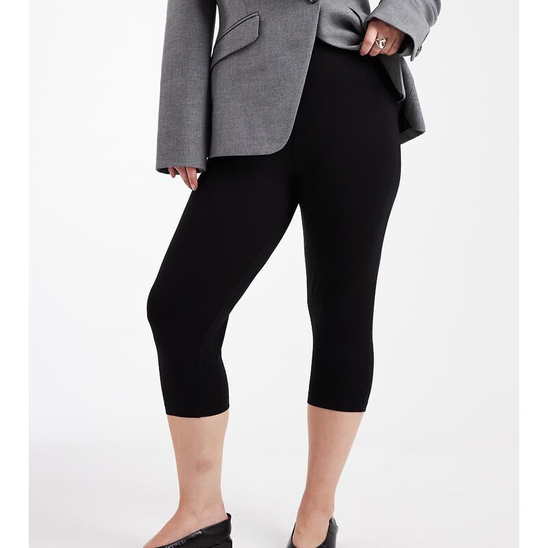ASOS Curve ASOS DESIGN Curve jersey capri legging in black 113268633