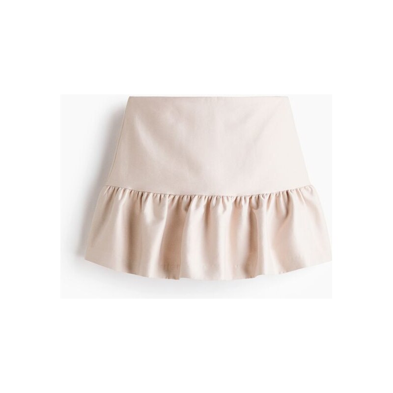 H&M - Šortková minisukně s volánem - Světle Béžová