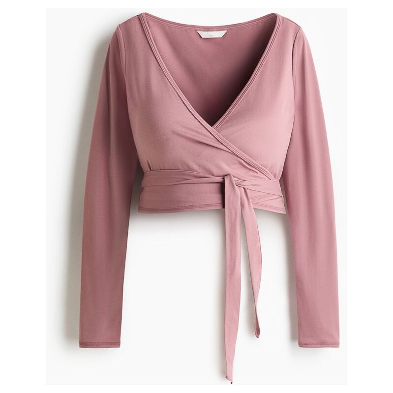 H&M - MAMA Krátký zavinovací top - Starorůžová