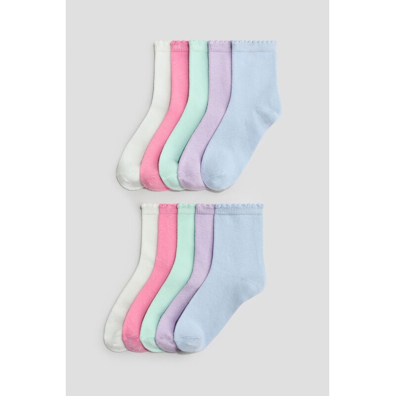 H&M - Ponožky 10 párů - Růžová/Peprmintová