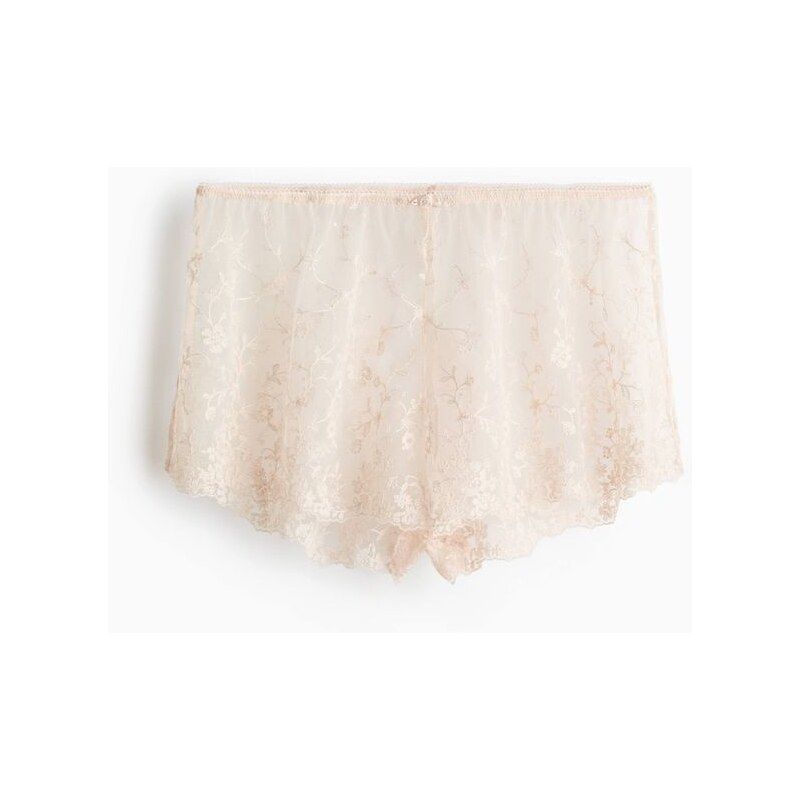 H&M - Krajkové kalhotky shortie - béžová 112322252