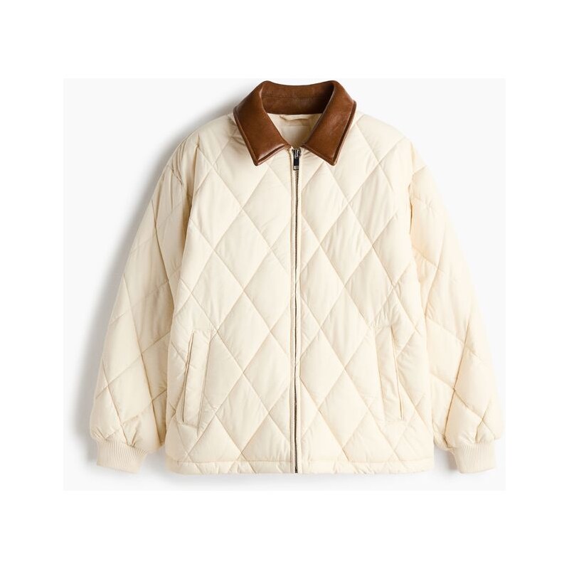 H&M - Prošívaná bunda THERMOLITE - Světle Béžová