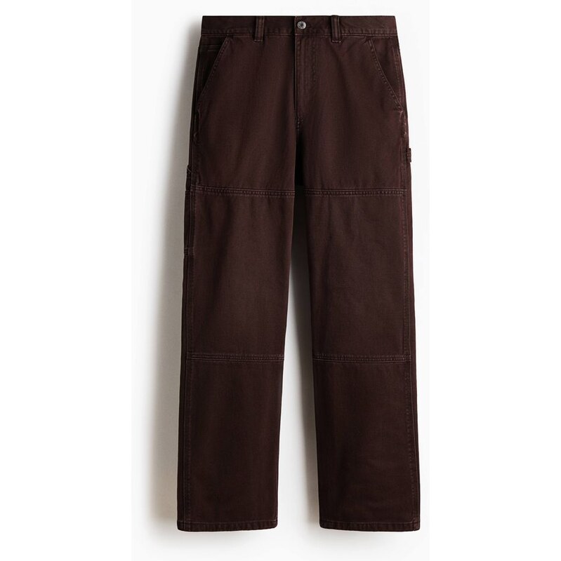 H&M - Kalhoty carpenter Regular Fit - Tmavě Hnědá