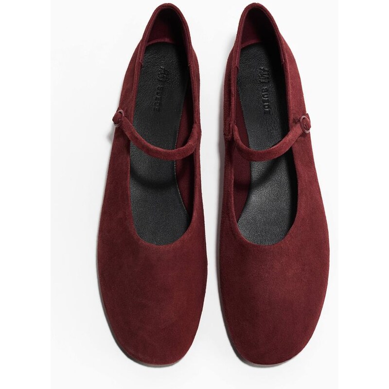 H&M - Semišové balerínky Mary Jane - béžová 112322347