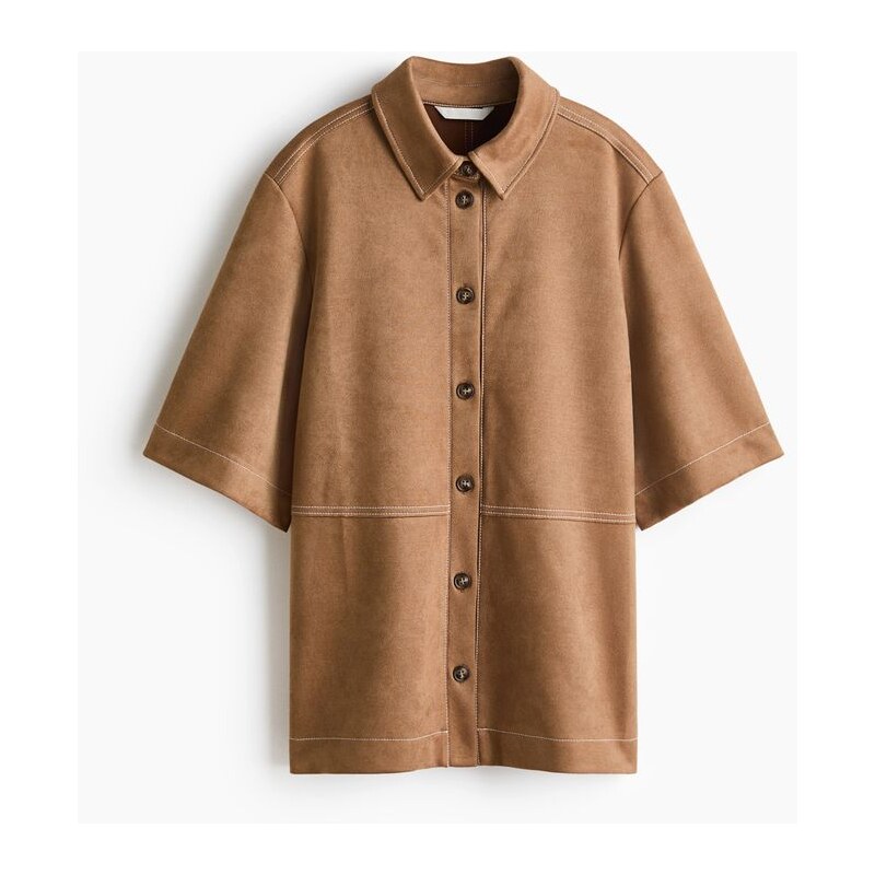 H&M - Košiles krátkým rukávem - béžová 112322381