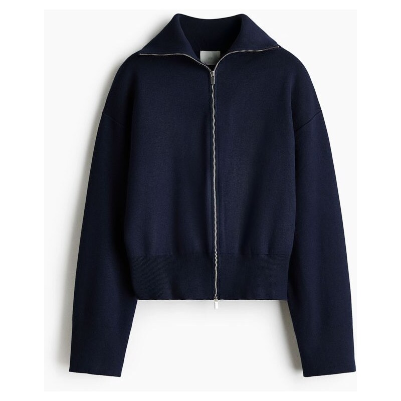 H&M - Svetr na zip - Námořnická Modř
