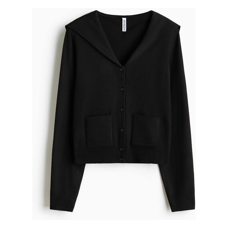 H&M - Propínací svetrs límcem - Černá