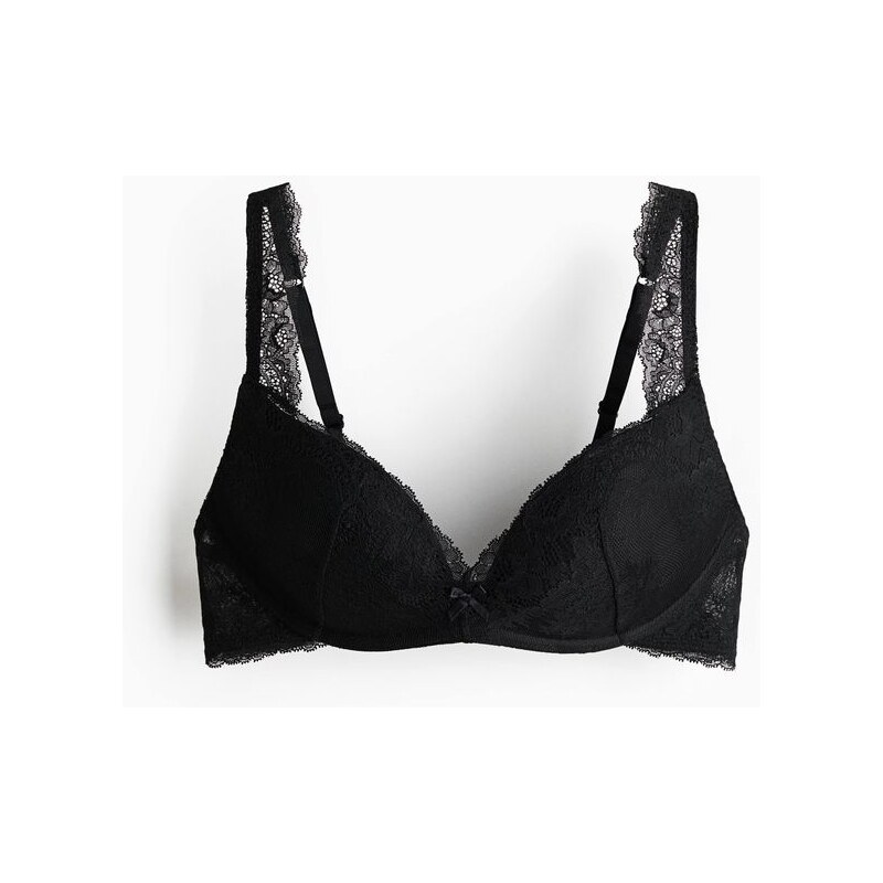 H&M - Krajková push-upka bez kostic - černá 112322394