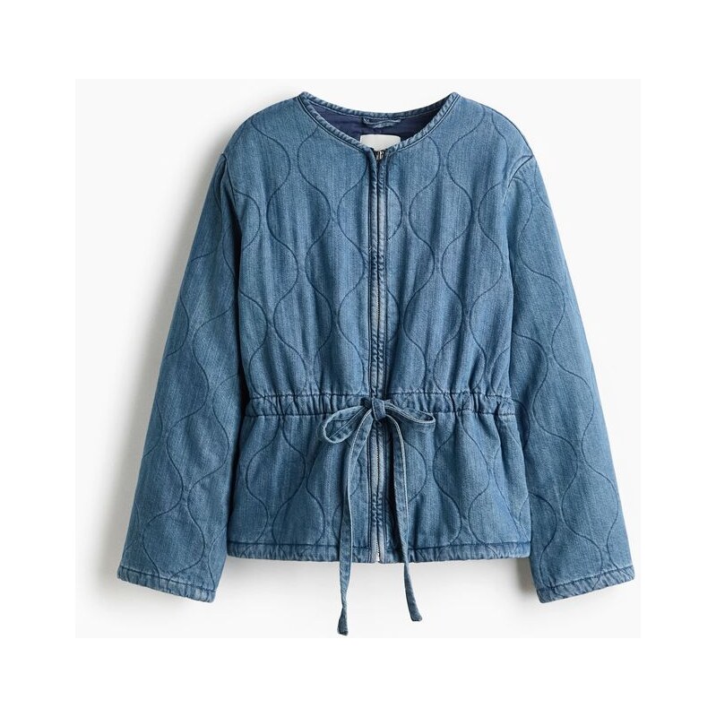 H&M - Prošívaná džínová bunda - Denim Blue