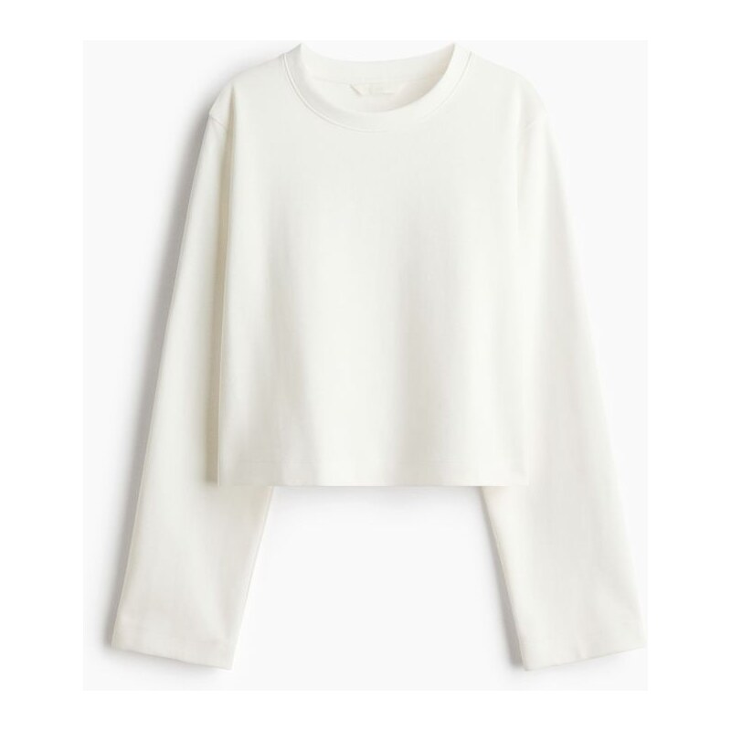 H&M - Krátký interlockový top - Bílá