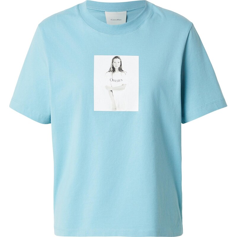 Calvin Klein Tričko OBSESSION světlemodrá / šedá / bílá