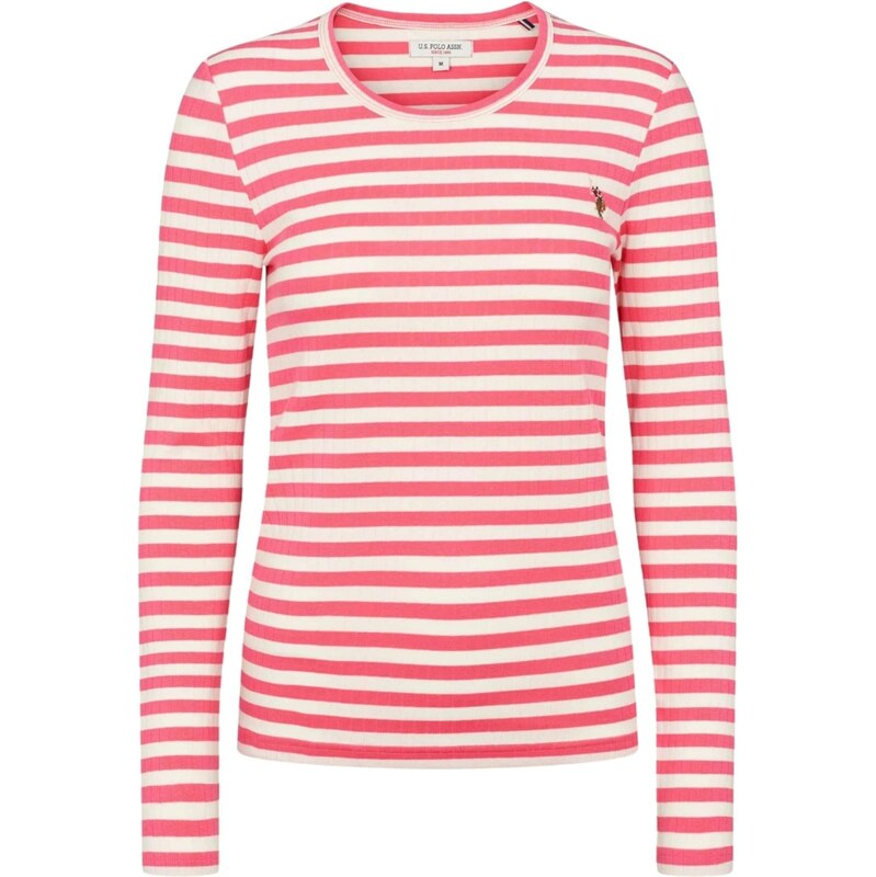 U.S. POLO ASSN. Top UWChanett světle růžová / bílá