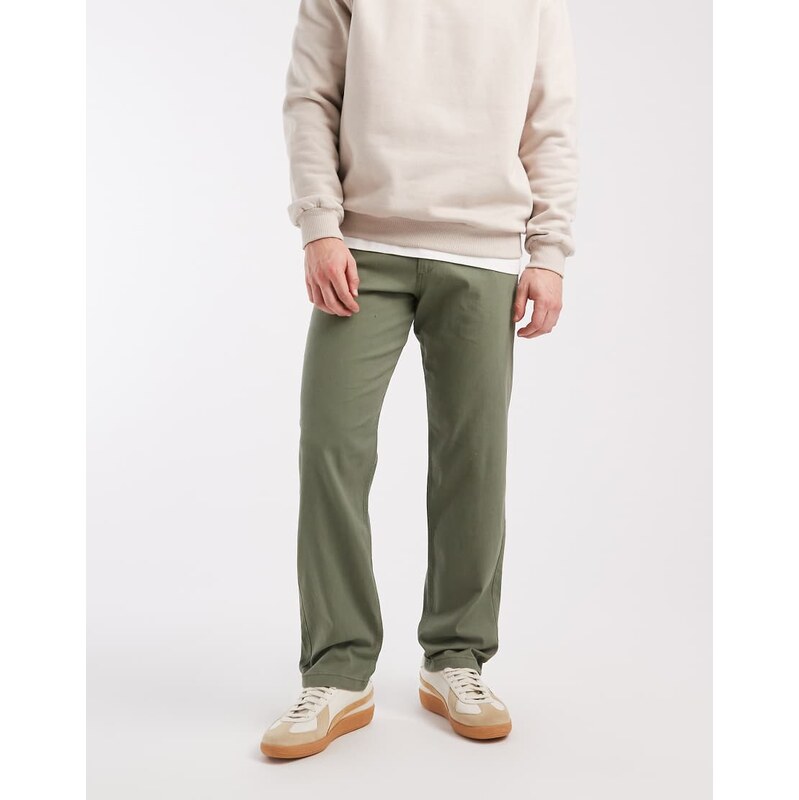 Jack & Jones Kane loose fit chino in khaki-Green