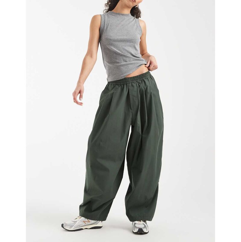 COLLUSION XL balloon leg trouser in khaki-Green 115533793