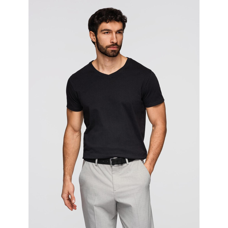 Ombre BASIC mens classic cotton T-shirt with a crew neckline -