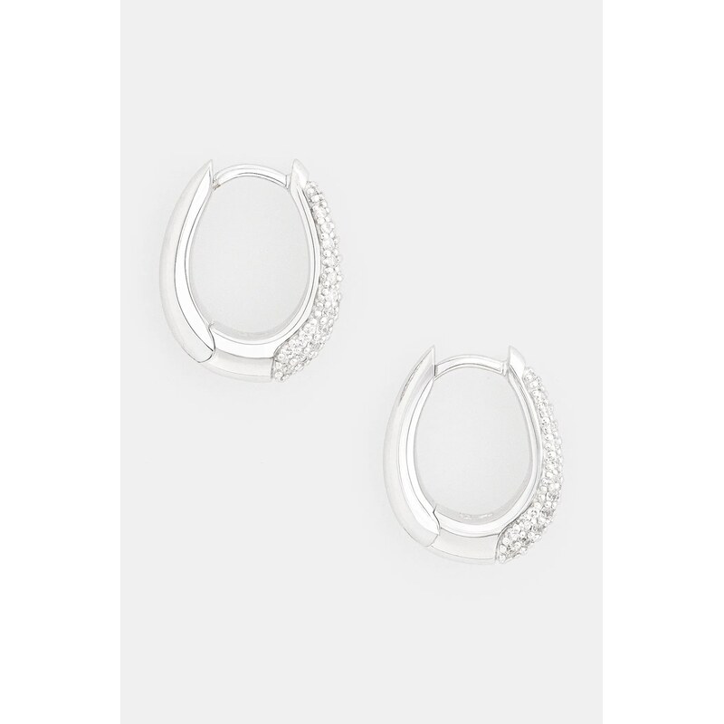 Stříbrné náušnice Tom Wood Liz Hoops Pave 115145063
