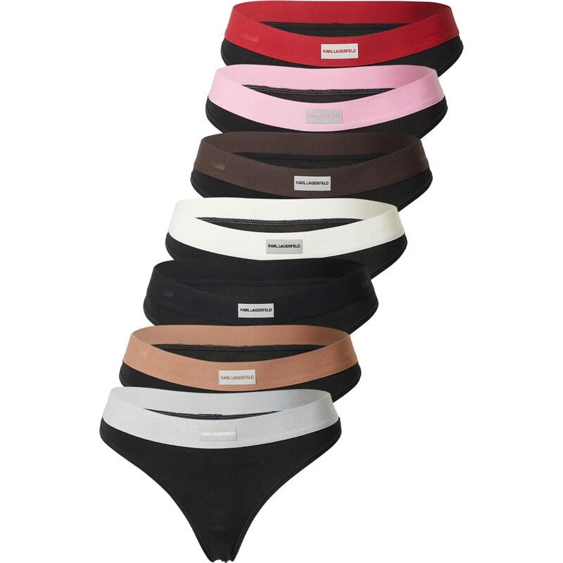 Karl Lagerfeld Tanga hnědá / tmavě hnědá / světle šedá / pink /