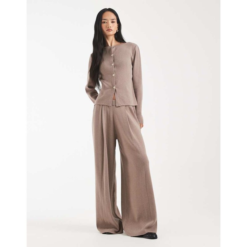 ASOS DESIGN knitted trouser co-ord in mocha brown