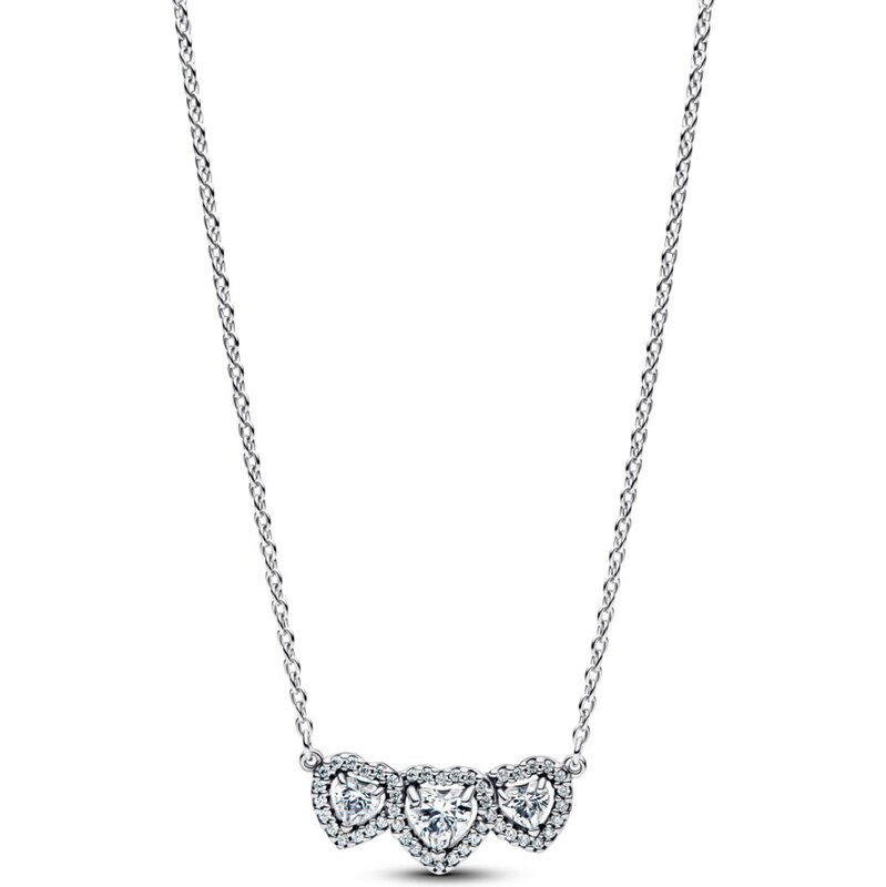 PANDORA náhrdelník Halo trilogie srdcí 112341594