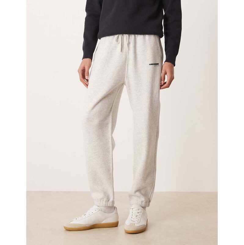Abercrombie & Fitch logo detail relaxed cuffed jogger in grey 112352632